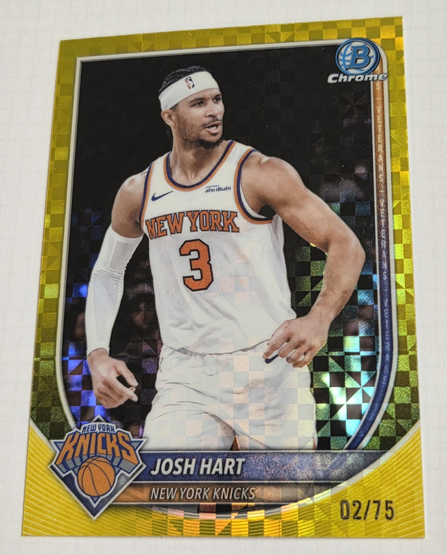 2025-26 Bowman #BCV-153 Josh Hart  Chrome Gold 02/75 New York Knicks MINT