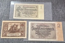3 Note Lot- Germany 1-2 Mark Note & Austria, Niederösterreich, 50 Heller