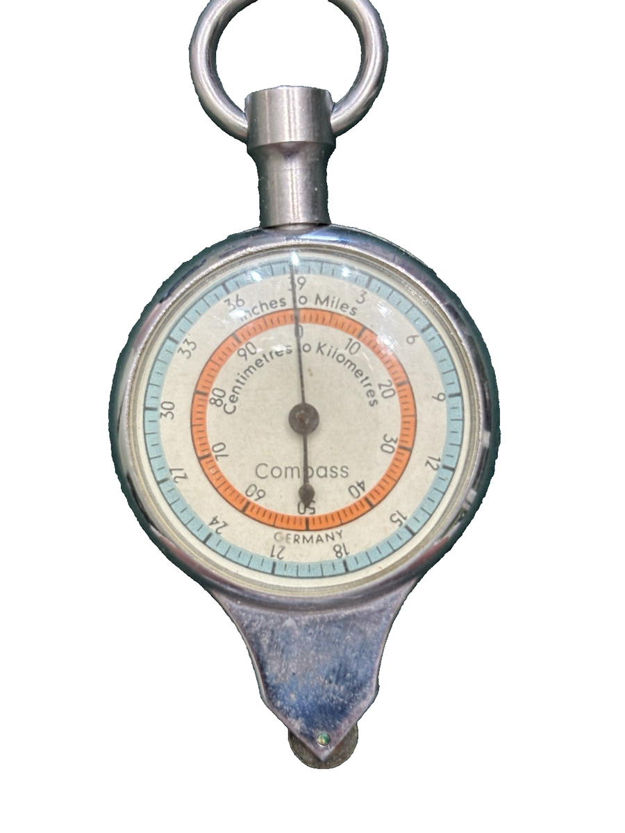 Vintage German Metal Opisometer Curvimeter Map Measurer with