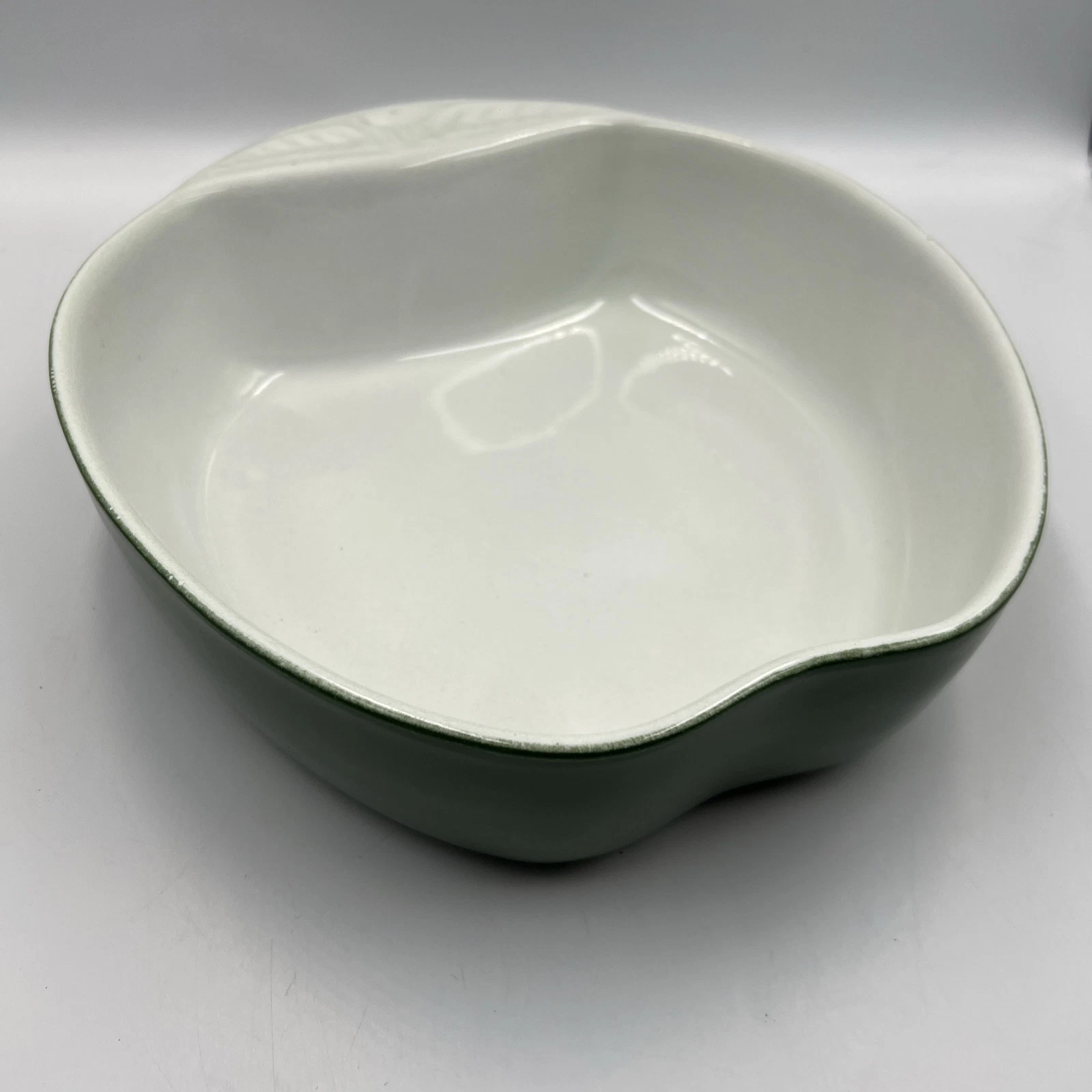 Apple Shaped Baking Dish Deltis Stoneware Made In Portugal Green Vgc