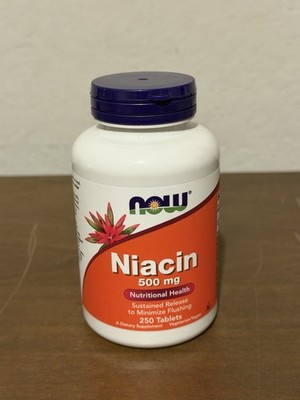 NOW FOODS Niacin 500 mg - 250 Tablets New Sealed