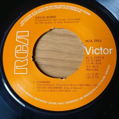 David Bowie - Space Oddity / Changes/ Velvet Goldmine 7'' vinyl single 