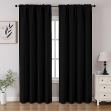 CUCRAF Black Blackout Curtains 84 inch Length 2 52W x 84L Pack of 2 ,