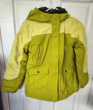 Lands  End Kids Squall Parka Winter Ski Coat Jacket Grow ALong L 14 Lime Green