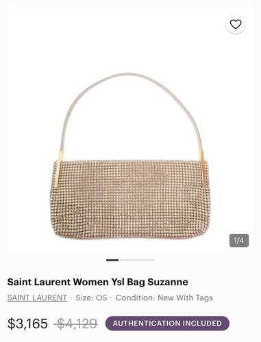Saint Laurent Women's Suzanne Crystal-Embellished Satin Shoulder Bag