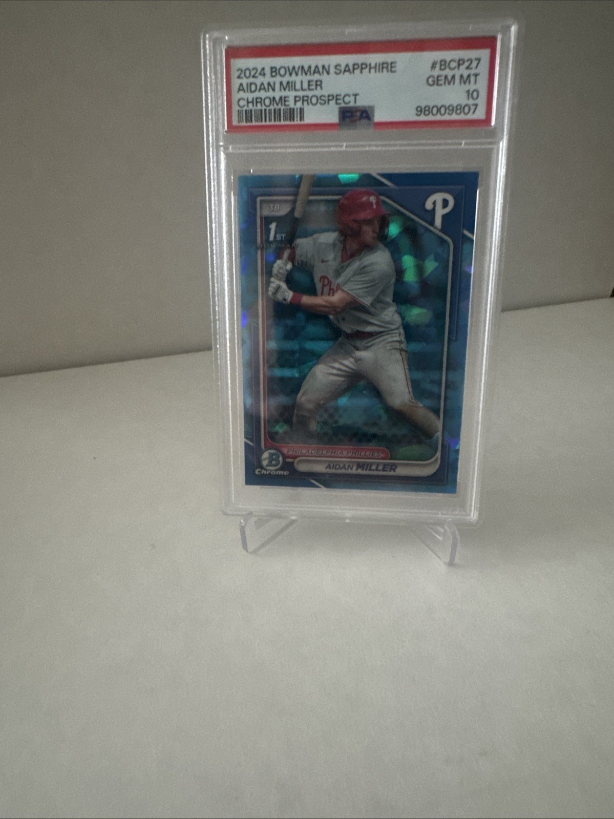 2024 Bowman Sapphire Edition Chrome Prospects Aidan Miller #BCP27 PSA 10