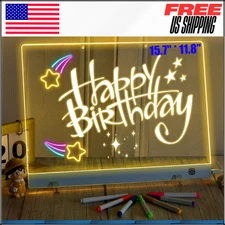 LED Drawing Note Board W 7 Markers & Stand, Trend Shop Message Boards, Acrylic