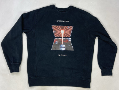 XO The Weeknd Til Dawn After Hours Tour Crewneck Sweatshirt Men Medium Black