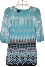 AMYS CLOSET Girl Multicolor Boho Chiffon Ballon Sleeve Dress Lined Zip Back 14