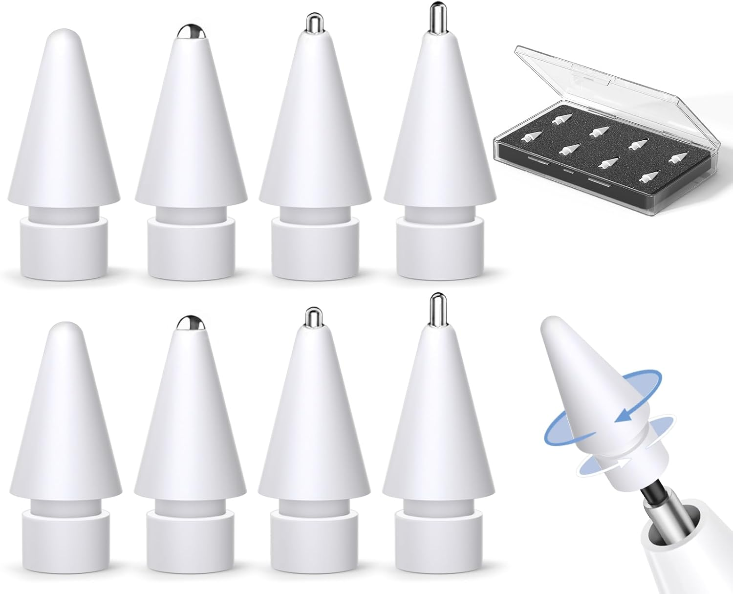 8 Pack for Apple Pencil Tips Replacement Accessories,Compatible with Apple Penci