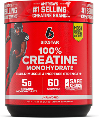 Six Star 100% Creatine Monohydrate Powder - Unflavored Micronized Creatine Monoh
