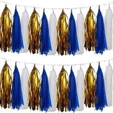 Navy Blue Gold White Tassel Garland Banner Tassels for Boys Girls Graduation ...