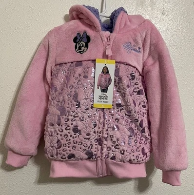 Minnie Mouse Plush Hoodie Size 5/5t Disney Pink, Free Shipping! NWT - Image 1 of 4