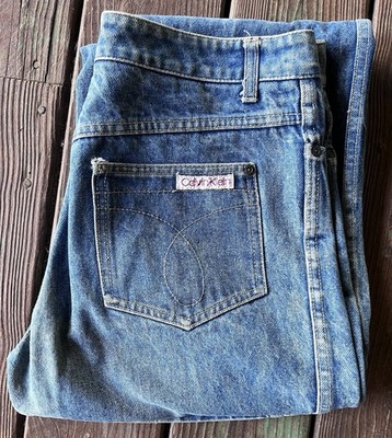 Vintage 1980s Calvin Klein Jeans Dark Wash 30x32 Red Tag Made In USA