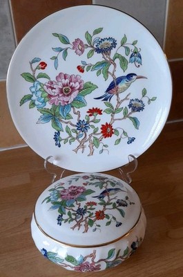 Aynsley Vintage PEMBROKE Teller (7'') & Schmuckschale ~ English Bone China 