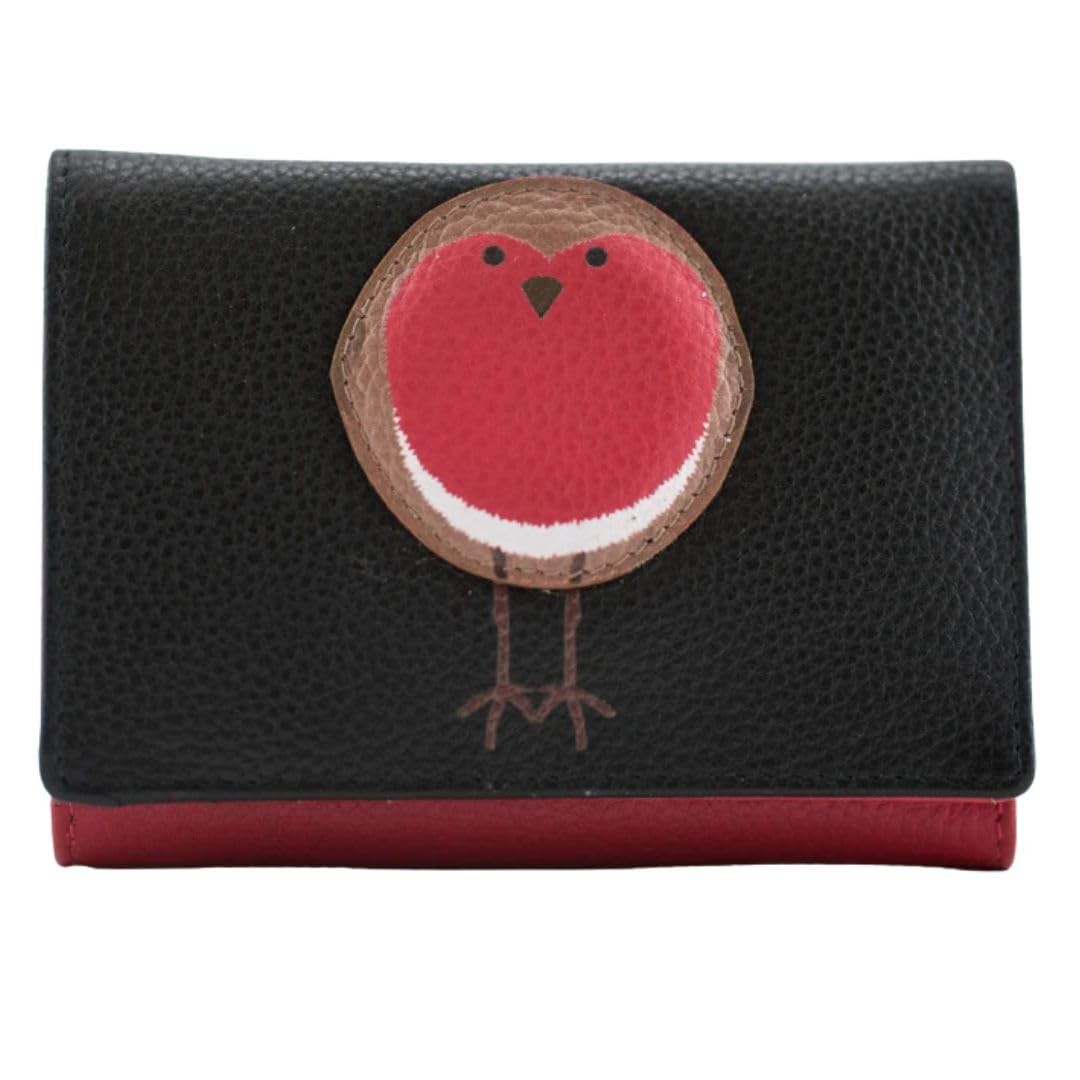 Mala Leather Bobbie Robin Bird Tri-Fold Purse  Genuine Leather RFID