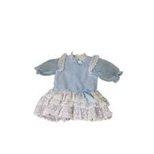 Vintage Kids Light Blue Lace Ruffle Pageant Party Dress 3T Made in USA Style