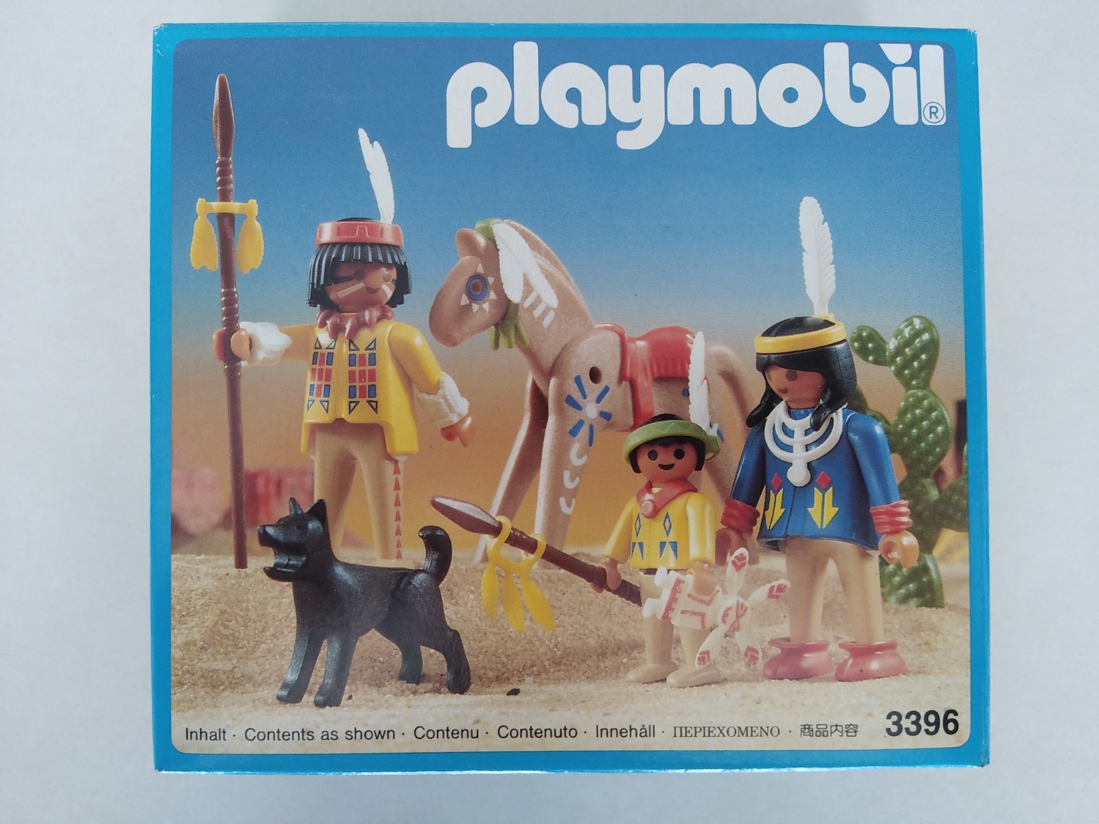 PLAYMOBIL Western 3396 objet de collection de la mythique famille indienne en plastique retro