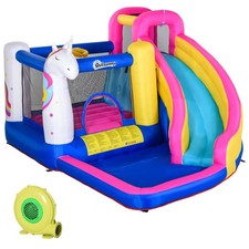 Unicorn 5-in-1 Large Inflatable Bounce House, Inflatable Water Slide for Kids