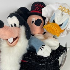 Disney Goofy Mickey Donald 2000 Millennium Bean Bag Plush Set 7.5"