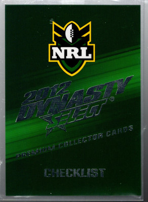 B7092- 2012 Select NRL Dynasty Rugby Card #s 1-196 -You Pick- 15+ FREE US SHIP