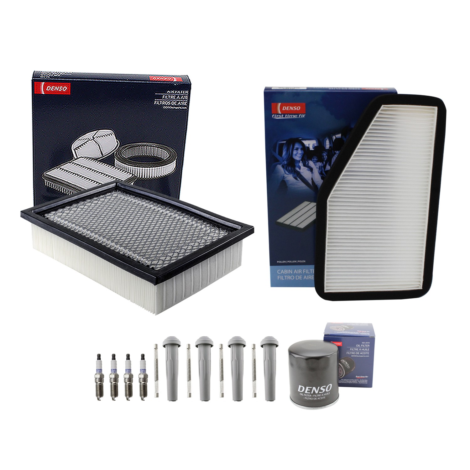 Denso Tune Up Kit 4 Spark Plugs  Boots Kit for Escape Mariner Tribute 2.5L L4 7