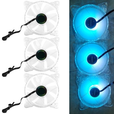 RGB Round Frame RGB Multi Color CPU Cooling Fan Computer Case Cooler Fan Vent FY