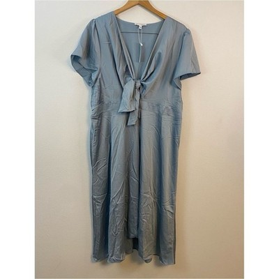 Baltic Born Poppy Satin Midi Dress Light Blue Wedding Vacation Womens XXXL