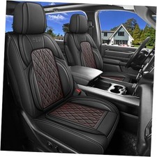 Car Seat Covers Custom Fit for Chevy Silverado GMC Front Seat Black RedLine