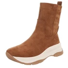 Ladies Zip Up Ankle Boots Ital Design 5718 in Camel