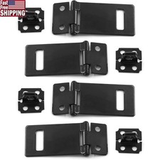 Heavy Duty Iron Lock Hasp Doors Cabinets Toolboxes Security Installation 4pcs US