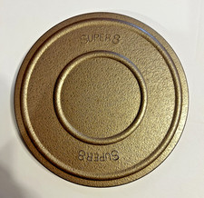 SUPER 8 METAL MOVIE REEL 5" PLUS CANISTER-Gold Colored-Scherer-Nice Condition
