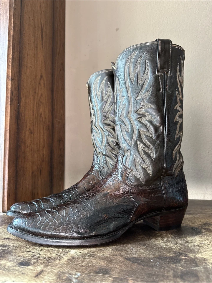 Botas de Vaquero Justin Vintage Safari Marrón Talla 12 AA ¡SÚPER RARAS! Caguama Foto 2 de 4