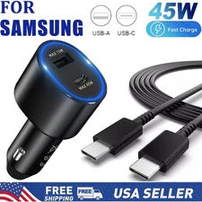 Original 45W Fast Car Charger+Type-C Cable For Samsung S25 S24 S23 22 21+ Ultra 