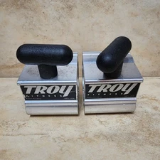 2 Vintage TROY OLYMPIC BARBELL BAR Collars WEIGHT  LIFTING 