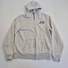 JACK WILLS Hoodie Medium Grey Men's Cotton Blend Full Zip Casual Wear Jumper