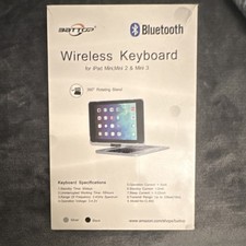 Battop Bluetooth Slim Keyboard for iPad Mini 2 3, Silver, Auto Sleep/Wake