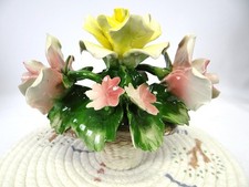 Vintage Nuova Capodimonte Porcelain Floral Bouquet Italian Centerpiece 1950 s