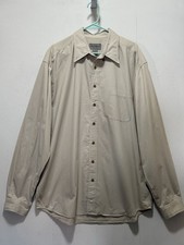 Eddie Bauer Long Sleeve Button Down Beige Shirt Men  s Big  Tall Sz XLT Outdoor