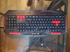 iBuyPower Gaming Keyboard IBP Ares E1 Black & Red USB Wired Tested & Working 