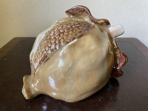 Large DECORATIVE Ceramic PAPAYA Fruit Figurine / Paperweight NEW Tan Brown
