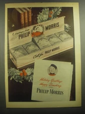 1945 Philip Morris Cigarettes Ad - Holiday Greetings and Happy Smoking
