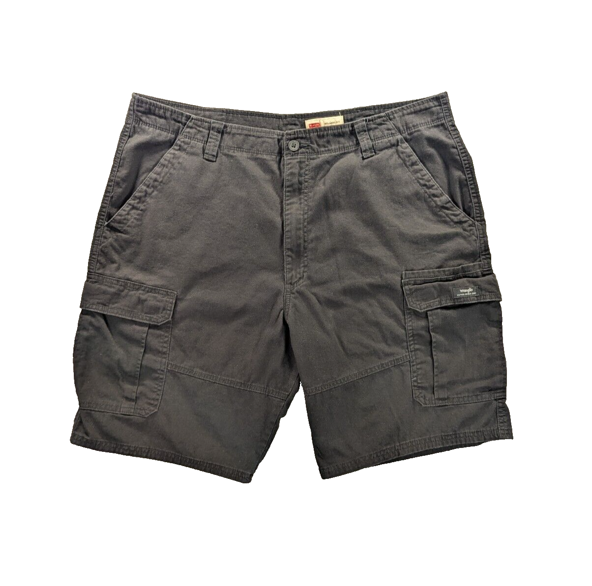 Wrangler Cargo Shorts 40x10 Men's Black Relaxed Fit Flex Cotton Canvas Outdoor