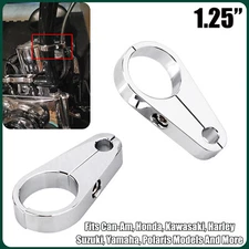 Motorcycle Handlebar Clutch Cable Brake Line Clamp Holder 1.25" For Harley Honda