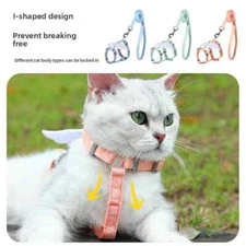 Escape Proof Pet Cat Harness with Leash Adjustable US Reflective Soft Mesh V1S2