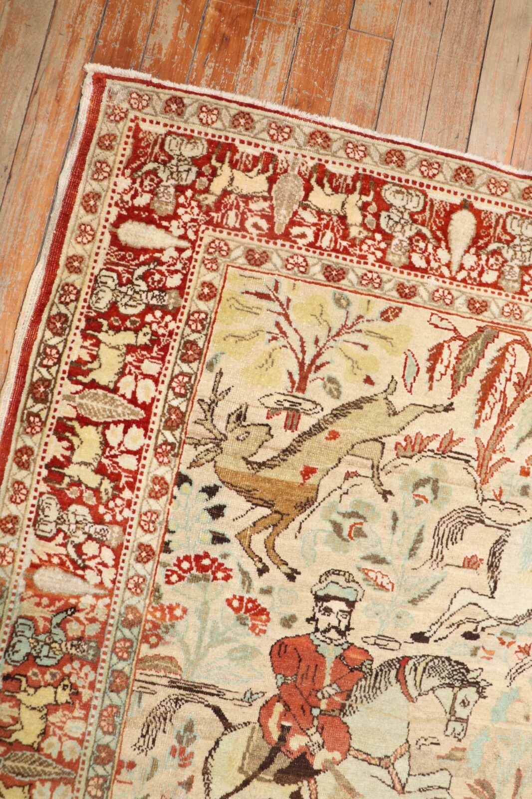 Antique Pictorial Shah Rug 4'6''x6' eBay