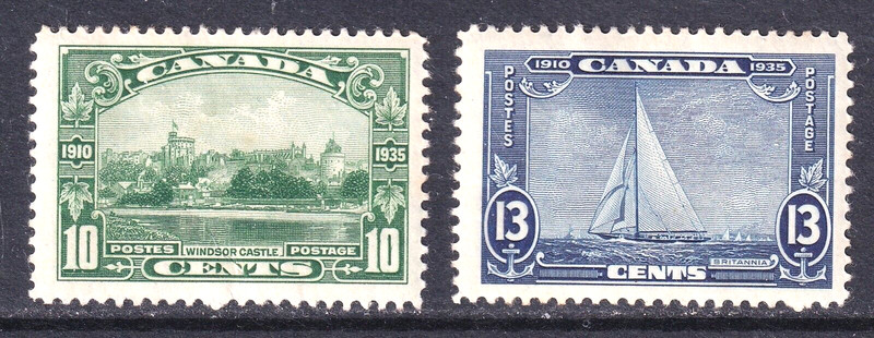 Canada fine LHM 1935 Silver Jubilee 10c and 13c values