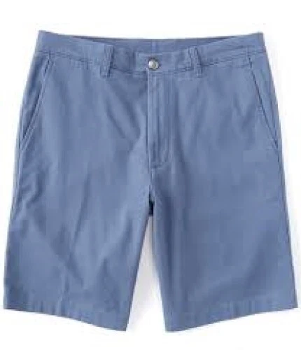 roundtree yorke Flat-Front Stretch Washed 9" Inseam Chino Shorts, Blue, 50