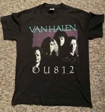 Vintage 1988 Van Halen OU812 Tour Black Cotton T-Shirt Size S-5XL For Fans