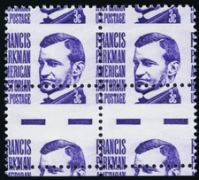 1281, Mint NH 3¢ Gutter Block Showing "EE" Markings RARE ERROR - Stuart Katz